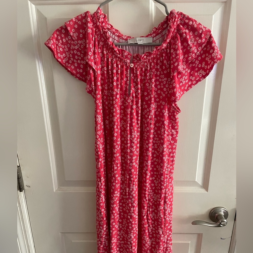 M Pink and White Floral Loft Dress
